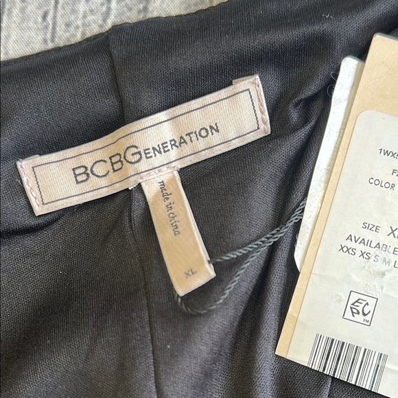 BCBGeneration Sz XL Black Slip Dress with Ruched Slit Design • NWT! - Picture 6 of 10